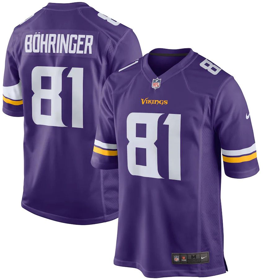 Men Minnesota Vikings #81 Moritz Bohringer Nike Purple Team Color Game NFL Jersey->minnesota vikings->NFL Jersey